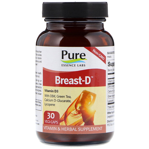 Pure Essence, Breast-D, 30 капсул в растительной оболочке
