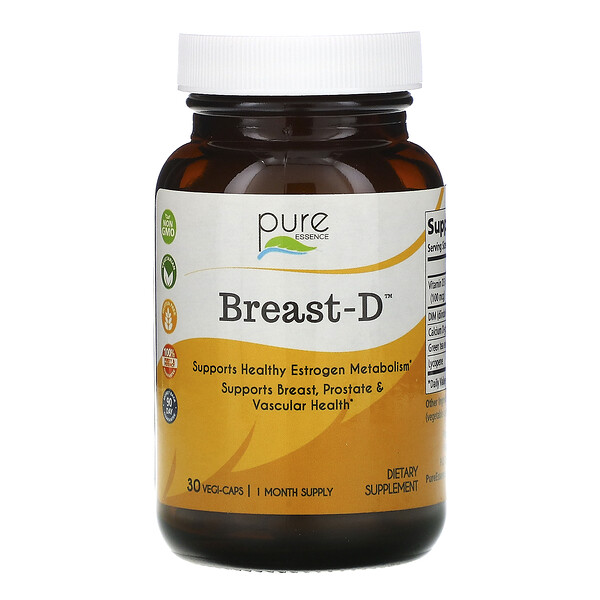 Pure Essence, Breast-D, 30 Vegi-Caps