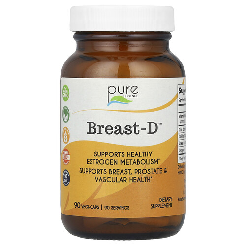 Pure Essence, Breast-D, Unterstützt die Gesundheit von Brust, Prostata und Gefäßen, 90 vegetarische Kapseln