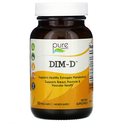 Pure Essence Дим-D, 30 вегетарианских капсул