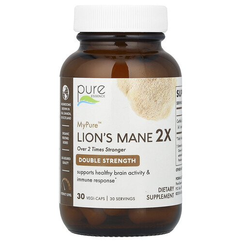 ピュアエッセンス Pure Essence, MyPure™（マイピュア）、ヤマブシタケ2X、500mg、ベジカプセル30粒