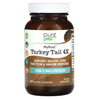 Pure Essence, My Pure，Turkey Tail 4X，60 粒素食膠囊
