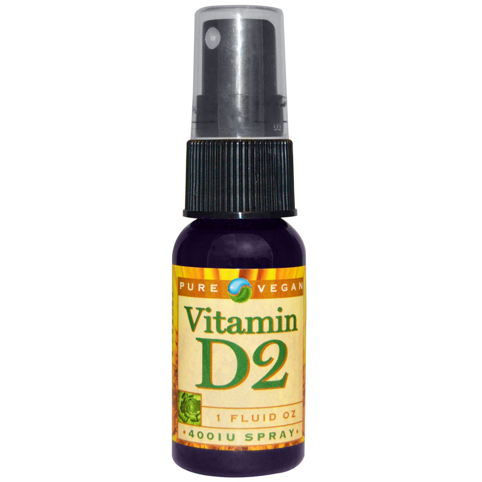 Pure Vegan, Vitamin D2, Spray, 400 IU, 1 fl oz iHerb