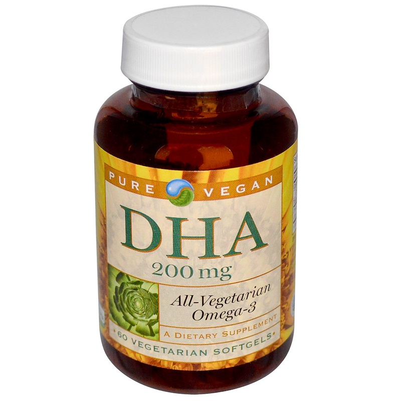 Pure Vegan, DHA, 200 mg, 60 Veggie Softgels iHerb