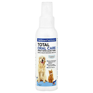 VetSmart Formulas, Spray para Higiene Bucal Total com Babosa, Cães e Gatos, 118 ml (4 fl oz)