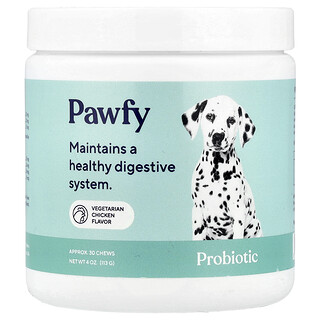 Pawfy, Probiotic, Probiotic, für Hunde, ab 6 Monaten, vegetarisches Huhn, 30 Kau-Snacks, 113 g (4 oz.)
