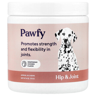 Pawfy, Hip & Joint, ab 6 Monaten, vegetarisches Hühnchen, 30 Kau-Snacks, 113 g (4 oz.)