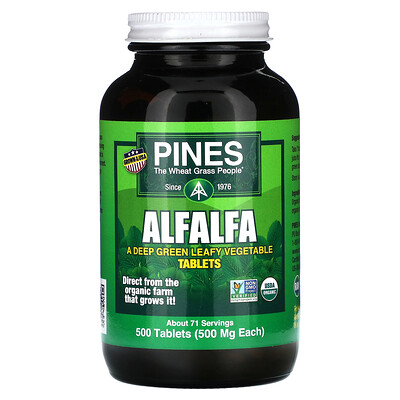 Product Image for Pines International, Alfalfa, 500 mg, 500 Tablets