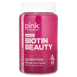 Pink, Gomas de Biotina Beauty, Frutas Naturais, 60 Gomas