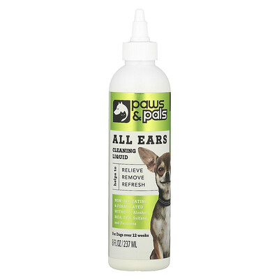 Product Image for Paws & Pals, All Ears, Cleaning Liquid, 8 fl oz, (237 ml)