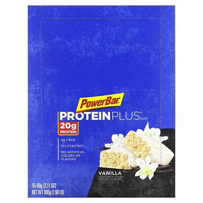 PowerBar Protein Plus Bar Vanilla 15 Bars 2.11 oz (60 g) Each