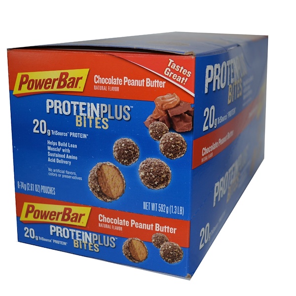 PowerBar, Protein Plus, Bites, Chocolate Peanut Butter, 8 Pouches, 2.61