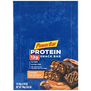 Отзывы о Повер Бар, Protein Snack Bar, Caramel Nut Brownie, 15 Bars, 1.76 oz (50 g) Each