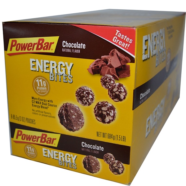 PowerBar, Energy Bites, Chocolate, 8 Pouches, 3 oz (85.5 g) Each (Discontinued Item) 