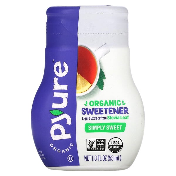 Pyure‏, سائل ستيفيا مُحلي عضوي، بديل السكر الحلو ببساطة، مناسب لنظام كيتو الغذائي، 1.8 أونصة سائلة (53 مل)