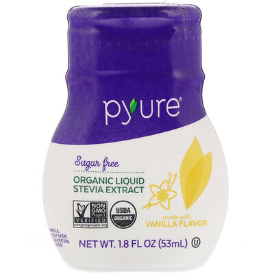 Pyure Organic Liquid Stevia Extract, Vanilla, 1.8 fl oz (53 ml)