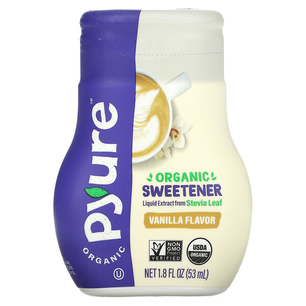 Pyure, Organic Liquid Stevia Sweetener, Vanilla Sugar Substitute, Keto, 1.8 fl oz (53 ml)