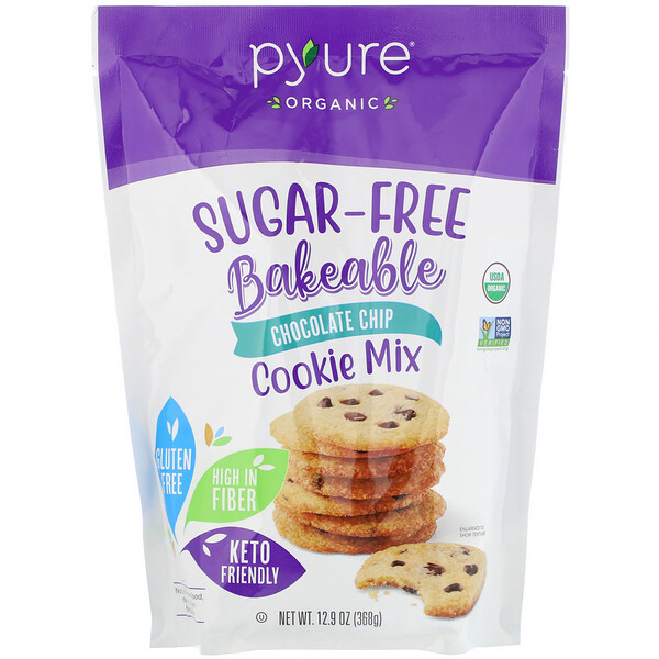 Pyure, Organic Bakeable, SugarFree Cookie Mix, Chocolate Chip, 12.9 oz