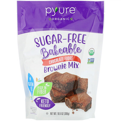Купить Pyure Organic Bakeable, Sugar-Free Brownie Mix, Chocolate Fudge, 10.5 oz (300 g)