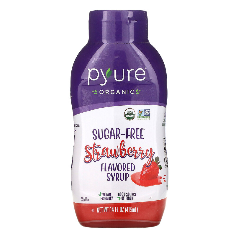 Pyure, Organic SugarFree Strawberry Flavored Syrup, 14 fl oz (415 ml