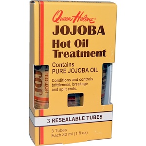 Отзывы о Квин Хелен, Jojoba Hot Oil Treatment, 3 Resealable Tubes, 1 fl oz (30 ml) Each