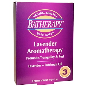Отзывы о Квин Хелен, Batherapy Natural Mineral Bath Salts, Lavender Aromatherapy, 3 Packets, 1 oz (30 g) Each