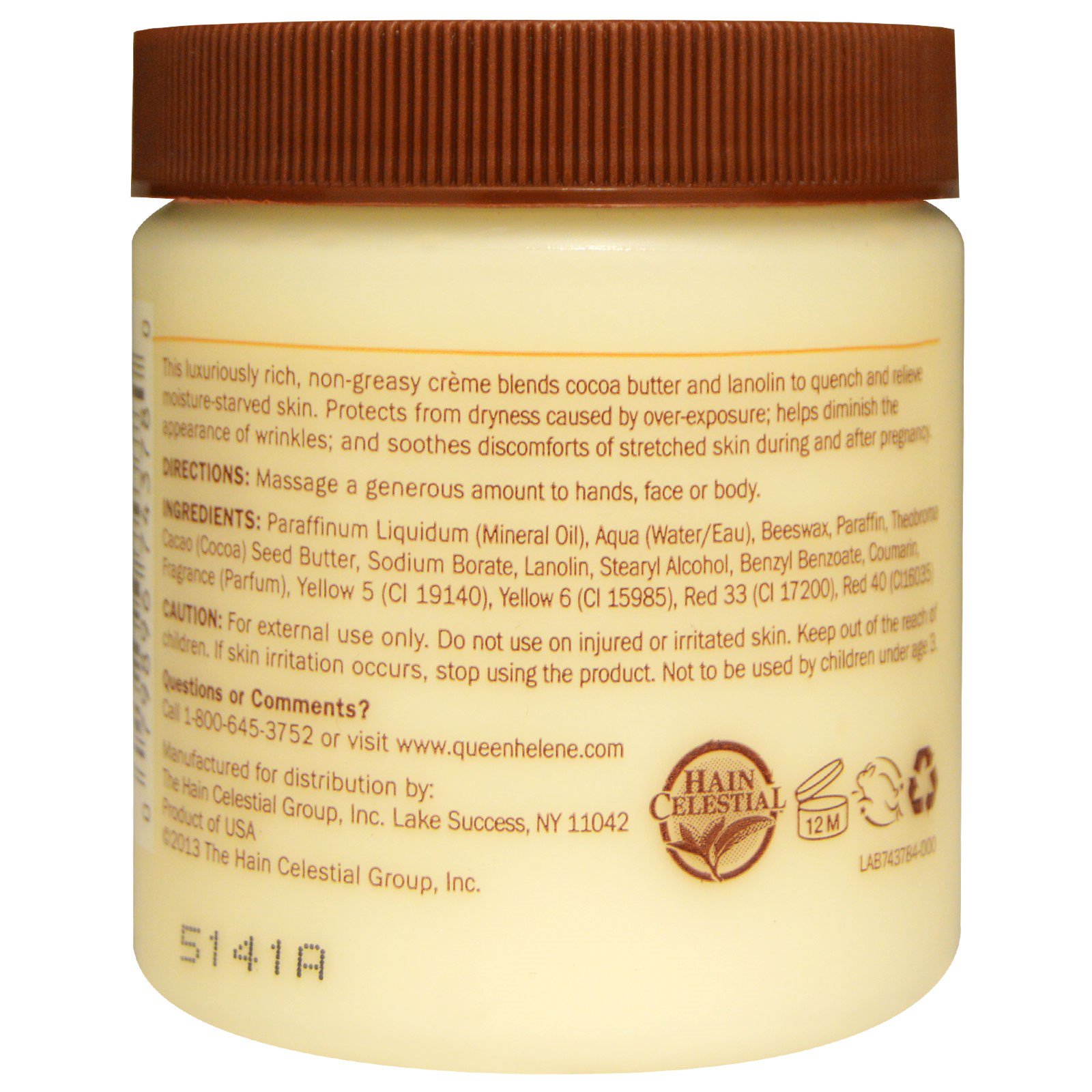 Queen Helene, Cocoa Butter Face + Body Creme, 4.8 oz (136 g) - iHerb