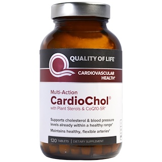 Quality of Life Labs, CardioChol with Plant Sterols & CoQ10-SR, Multi-Action, 120 Tablets