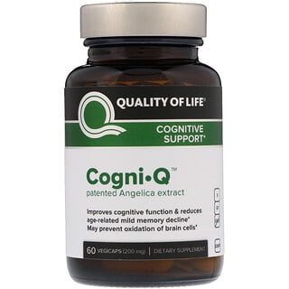 Quality of Life Labs, Cogni Q, добавка для поддержки когнитивных функций, 200 мг, 60 растительных капсул