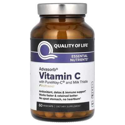 Product Image for Quality of Life, Advasorb, Vitamin C, 60 Vegicaps