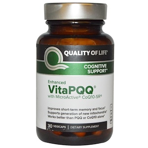Купить Quality of Life Labs, VitaPQQ, когнитивная поддержка, 30 растительных капсул  на IHerb