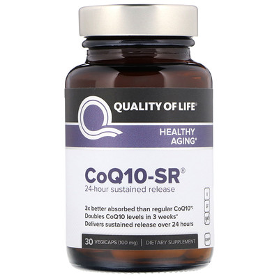Quality of Life Labs CoQ10-SR, 100 mg, 30 Vegicaps