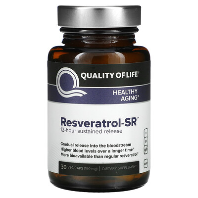 Quality of Life Labs Ресвератрол-SR 150 мг 30 вегетарианских капсул