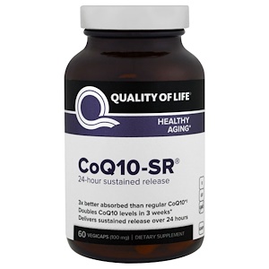 Quality of Life Labs, Коэнзим Q10 с замедленным высвобождением, 100 мг, 60 капсул в растительной оболочке