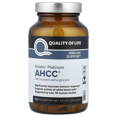 Product Image for Quality of Life, Kinoko Platinum AHCC , 60 Vegicaps