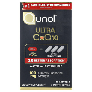 Qunol, Ultra CoQ10, 30 cápsulas blandas
