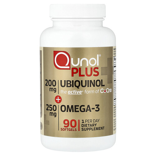 Qunol Plus, Ubiquinol + Omega-3, 90 Softgels