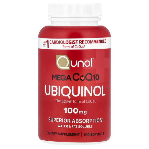 Qunol Mega CoQ10 Ubiquinol, 100 mg, 100 Softgels