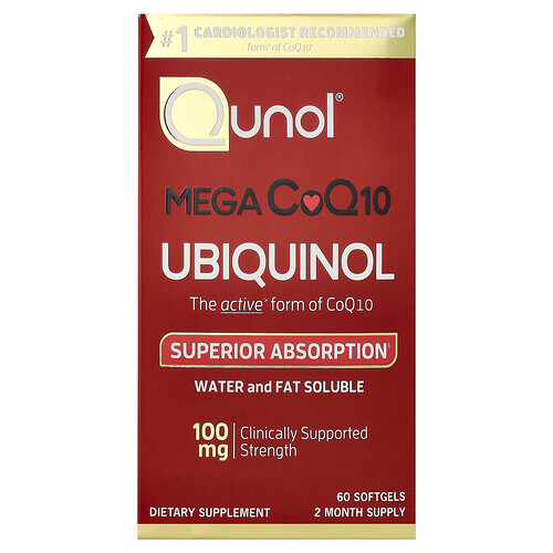 Qunol Mega CoQ10 Ubiquinol, 100 mg, 60 Softgels
