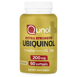 Qunol, убихинол, 200 мг, 60 капсул