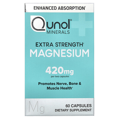 Qunol, Magnesio, 60 cápsulas (210 mg por cápsula)