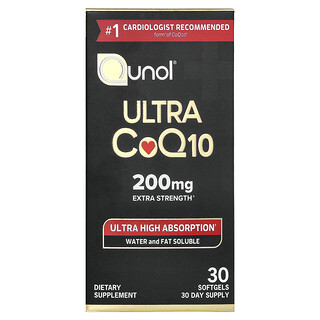 Qunol, Ultra CoQ10, 200 mg, 30 pehmeää kapselia