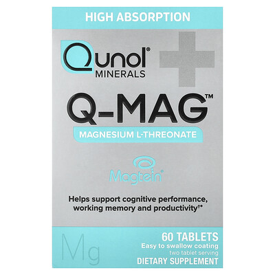 Qunol, Q-MAG™, L-treonato de magnesio, 60 comprimidos (72 mg por comprimido)