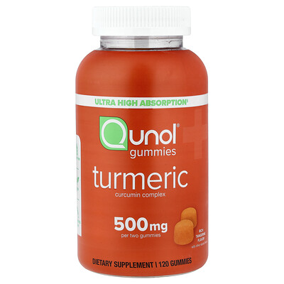 Photos - Vitamins & Minerals Rich Qunol, Turmeric Gummies,  Tangerine, 120 Gummies  QNL-00855 (250 mg per Gummy)
