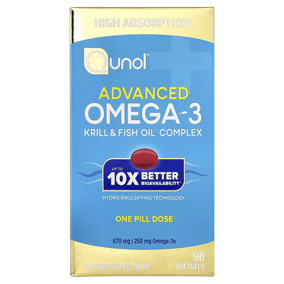 Qunol, Omega-3 avanzado, 90 cápsulas blandas