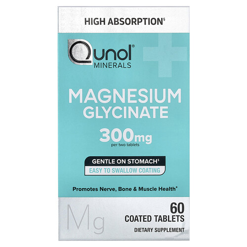 Qunol, Magnesium Glycinate, Magnesiumglycinat, 60 beschichtete Tabletten (150 mg pro Tablette)