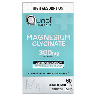 Qunol, Magnesium Glycinate, 60 Coated Tablets (150 mg per Tablet)