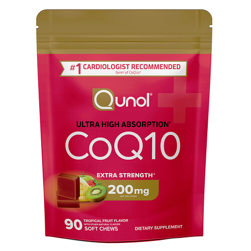 Qunol CoQ10, Tropical Fruit, 90 Soft Chews (100 mg per Soft Chew)