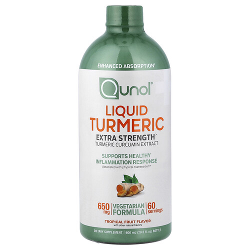 Qunol Liquid Turmeric, Tropical Fruit, 20.3 fl oz (600 ml)