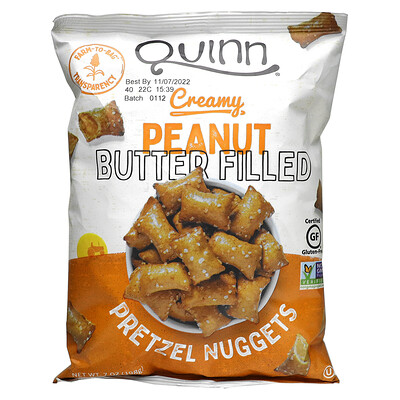 Quinn Popcorn Подушечки с кремовой арахисовой пастой, 198г (7унций)